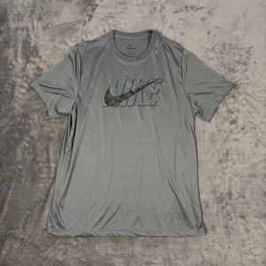 Nike Shirt Mens XL Extra Large Gray Short Sleeve Athletic Cut Crew Casual DriFit